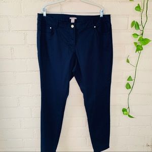 NWT Navy Cropped Ankle Skinny Pants Plus 22 H&M